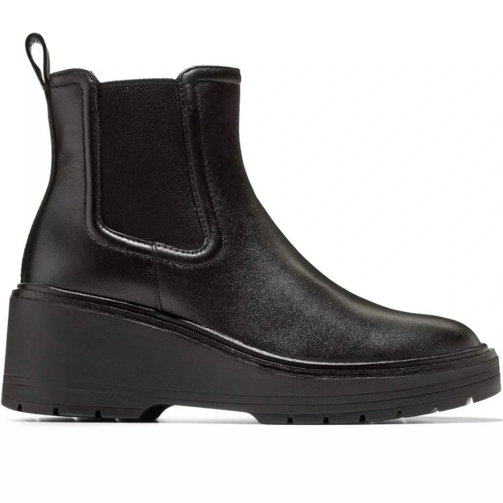 Cole Haan Zerogrand City Wedge waterproof Chelsea Black Ankle Booties Sz 8.5 - Picture 3 of 8